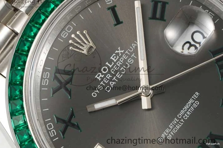 Marker Steel 41mm Diamonds on Arabic Best Dial Jubilee Gray 1:1 904L SA3235 Green Bracelet Bezel Edition DateJust DIWF 0329